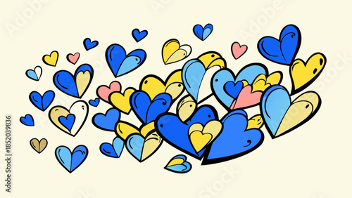Colorful hearts illustration