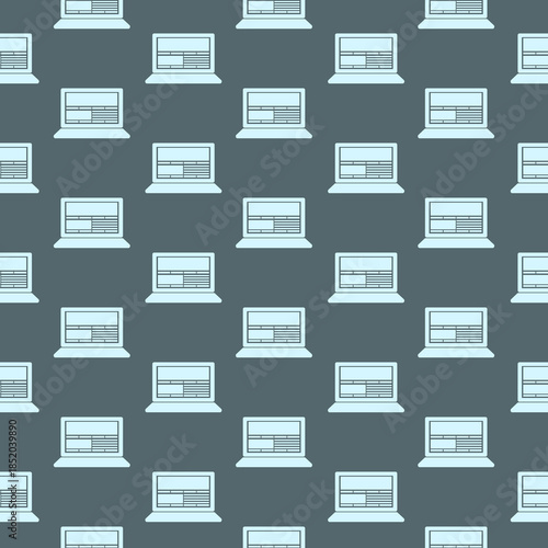 Laptop screen seamless pattern isolated on color background