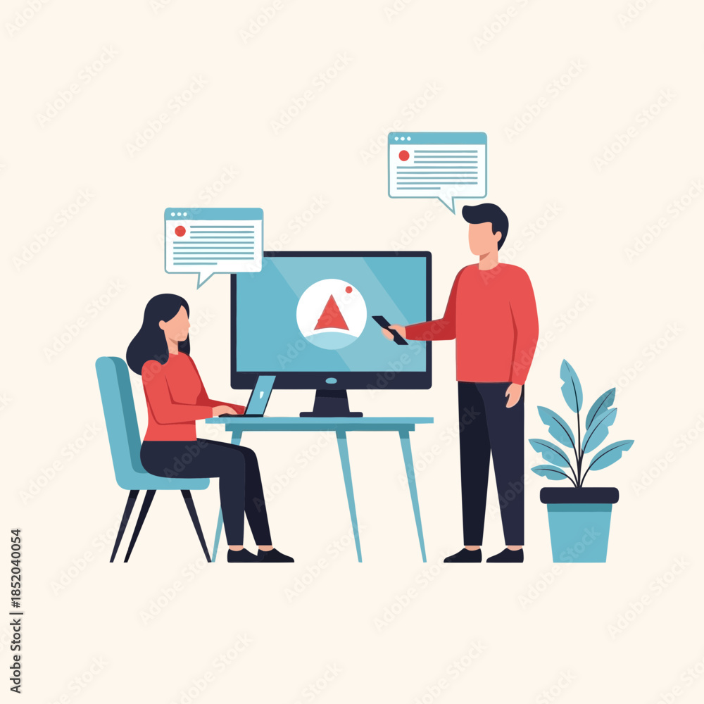 Fototapeta premium Collaborative Meeting for Digital Data Strategy