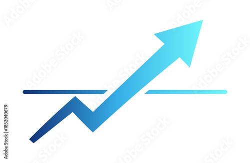Stock Market Breakout Arrow Upward Trend Breaking Resistance, Trading Signal and Momentum Icon, Isolated Vector Illustration