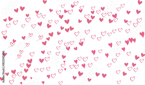 Happy Valentine's Day Red Script Lettering with Pink Heart Border Romantic Holiday Design