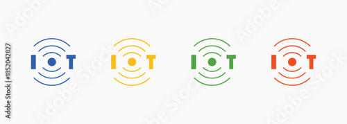 Iot Icon Set Color Multiple Style Collection Element For Design