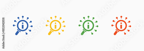 Information Retrieval Icon Set Color Multiple Style Collection Element For Design