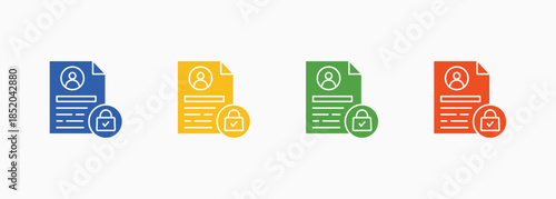 Data Privacy Icon Set Color Multiple Style Collection Element For Design