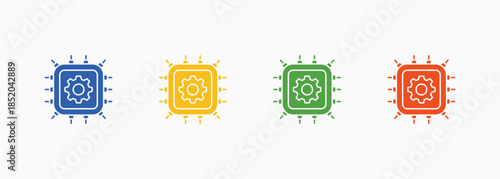 Hardware Icon Set Color Multiple Style Collection Element For Design