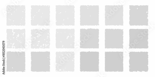 Arrangement of sixteen light gray rectangular blocks with textured surfaces