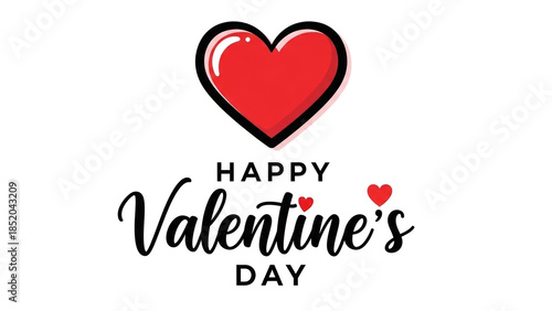 Wallpaper Mural Happy valentines day greeting card with heart design isolated on white background Torontodigital.ca