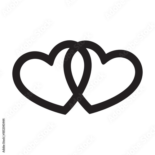 Interlocking hearts symbol representing love and connection