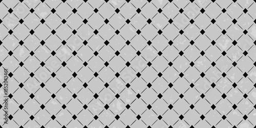 A geometric pattern of dark diamonds arranged on a light gray background