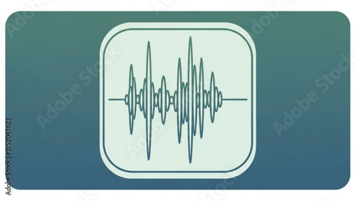 Sound Wave Icon on Gradient Blue Background, Audio Signal, Digital Waveform and Modern Design, Isolated on Blue