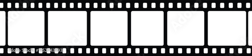 Empty film strip frame isolated on white background, cinema photography and video production concept vector illustration