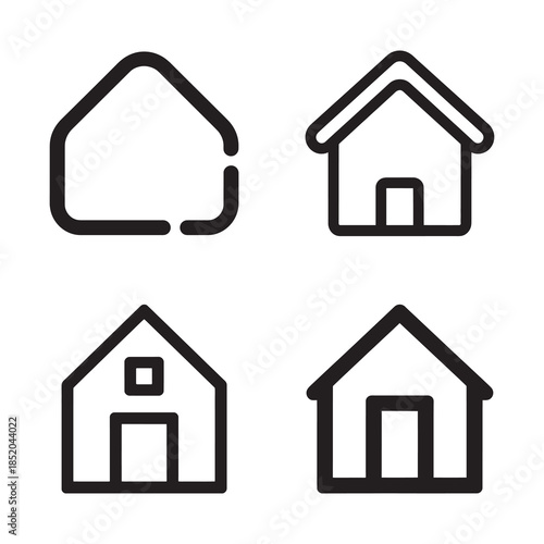 Simple home icons in different styles
