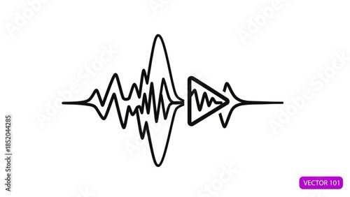Sound Wave Vector Illustration on White Background
