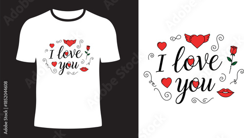 I Love You Typography T Shirt Design Vector