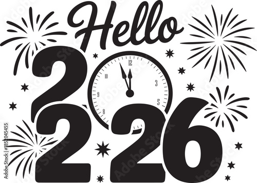 Hello 2026 eps, c Design (Digital Download
Happy New Year 2026 eps, Trendy Retro Disco Design Cut Files Sublimation ORIGINAL