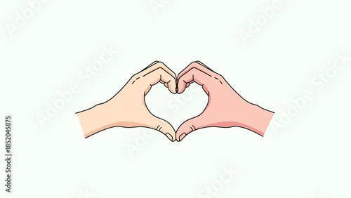 hands forming heart shape love gesture.