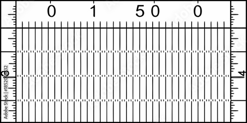 A detailed view of a laboratory grid with marked measurements and lines