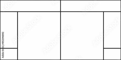 A simple graphic illustration displaying a grid of rectangular white spaces