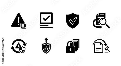 Compliance and Policy Control Icon Pack for Governance Risk and Regulatory Management