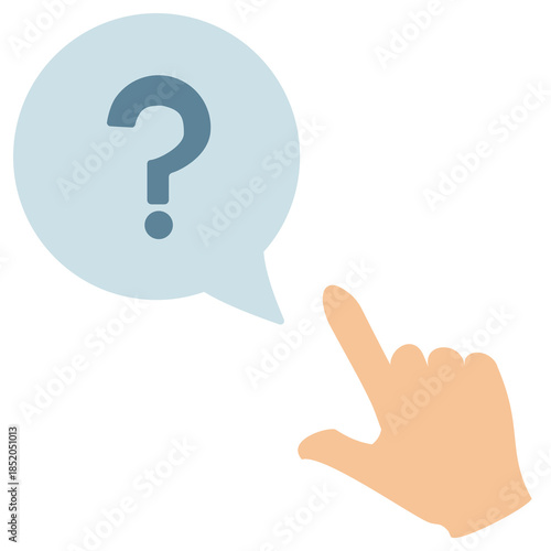 Contact Icon Pointing at Question Mark Speech Bubble