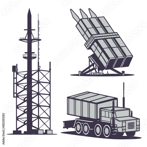 Modern air defense infrastructure military missile launcher