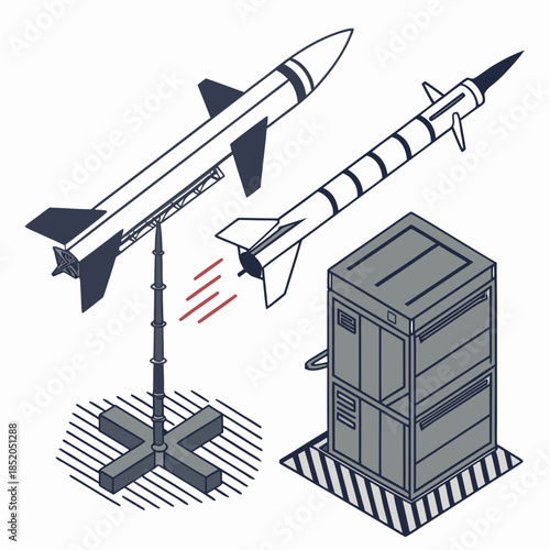 Of air defense system with missiles and radar military