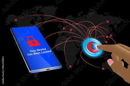 Hackers press a button to run malware that spreads to all smartphones.