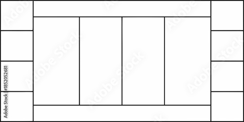 Geometric pattern of rectangular and square shapes with a white background