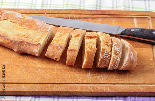 Sliced ​​baguette