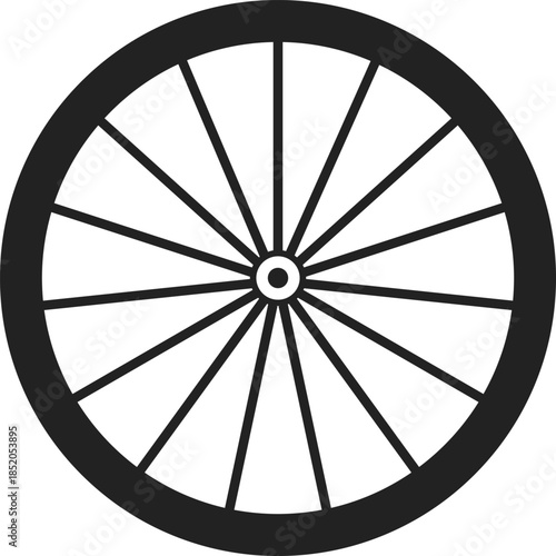 Bicycle Wheel Icon. Cycling Components and Bike Repair Vector Symbols. Spoke, Rim, and Tire Maintenance Icons collection