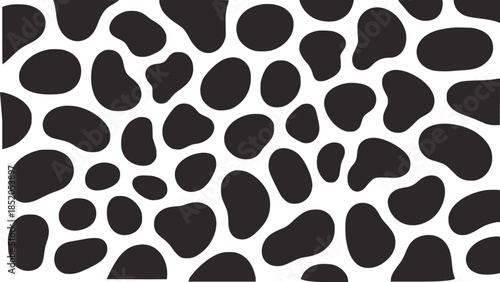 Black irregular blob pattern white seamless texture