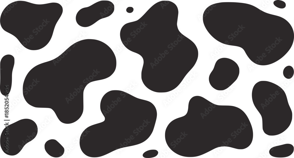 Fototapeta premium Minimalist abstract pattern with irregular black blobs white