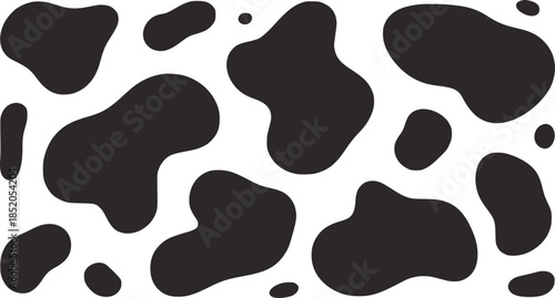 Minimalist abstract pattern with irregular black blobs white