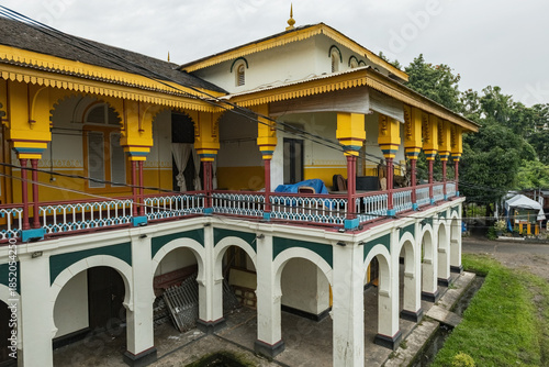 Exterior view of the Maimoon Palace or Maimun Palace, istana (royal palace) of the Sultanate of Deli in Medan Indonesia