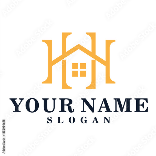 Letter HH or HHH is an elegant logo for real estate companies, also for renovation and construction companies