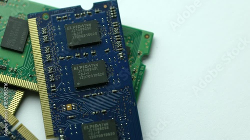 KYIV, UKRAINE - DECEMBER 20, 2025: Close up of laptop ddr memory sticks on white background 