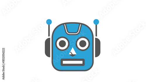 Futuristic robot head icon representing artificial intelligence and advanced technology