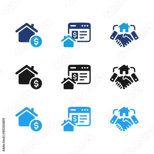 icon for selling houses and renting houses, property rentals