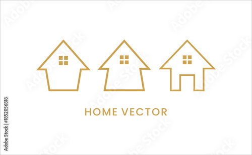 luxury Home Vector Icon Set Minimalist House Outline Design Collection For Real Estate Property Architecture Housing And Modern Residential Branding illustration