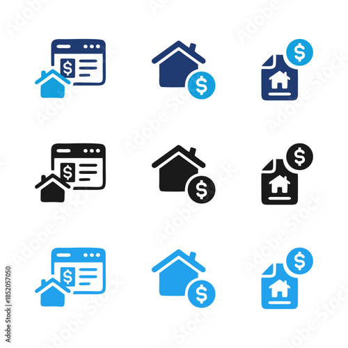 icon for selling houses and renting houses, property rentals