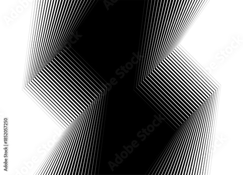 Double-sided Vector transition from black to white with halftone from broken lines. Modern vector background. Base for covers, packaging, advertising