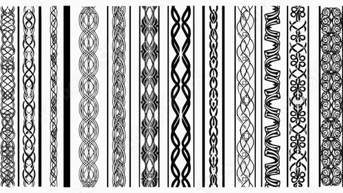 Collection of Intricate Celtic Knot Borders and Decorative Patterns.