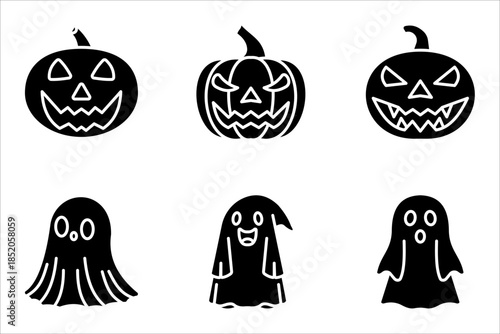 Halloween icon set. with a white background.