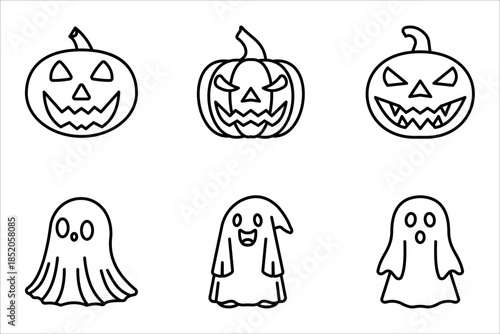 Halloween icon set. with a white background.