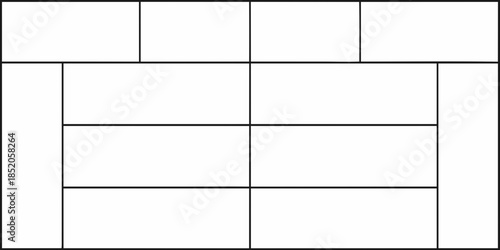 A grid pattern of rectangular blocks with white fill and black outlines