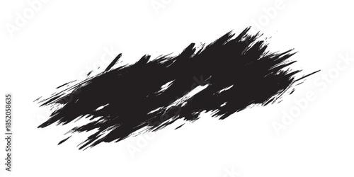 Dynamic black grunge brush stroke with rough spiky edges and a textured hand-painted feel.