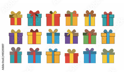 A playful cartoon-style vector collection of bushes with layered rounded foliage and soft organic shapes. The bushes vary in width and height, featuring simplified leaf patterns and vibrant flat green