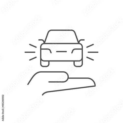 Car sharing line outline icon