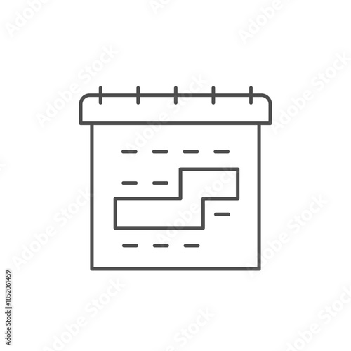 Calendar span line outline icon