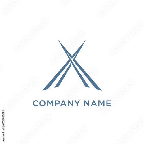 Abstract Logo Design Featuring Intersecting Lines Forming an X Shape.